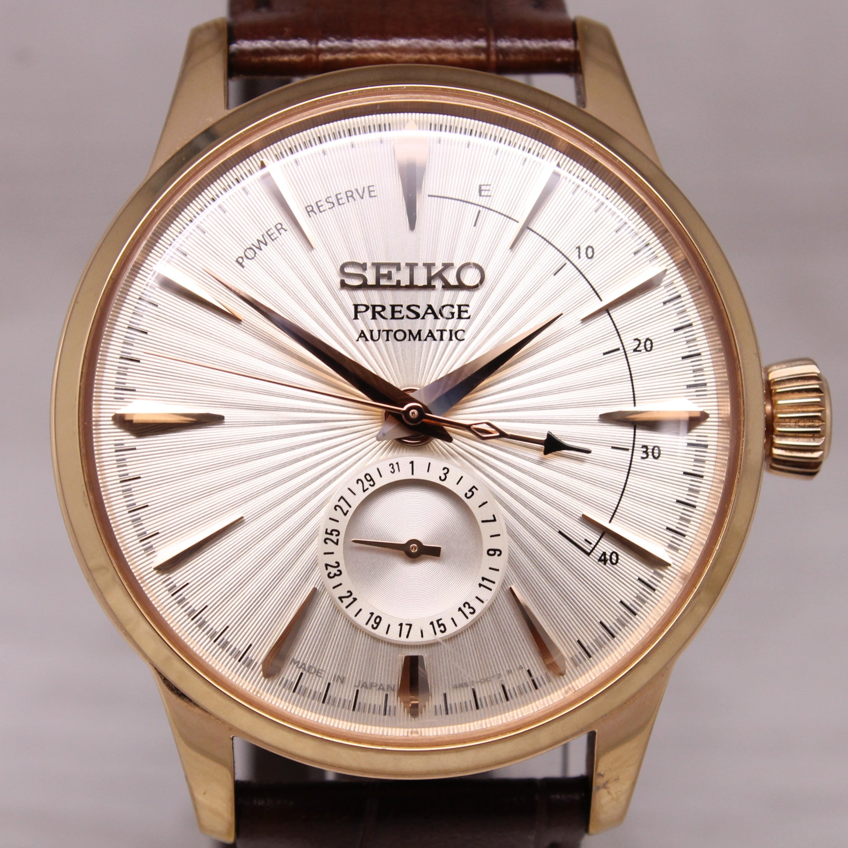 Seiko Presage Mens 40mm Steel Automatic Watch Cocktail Sidecar SSA346 Box