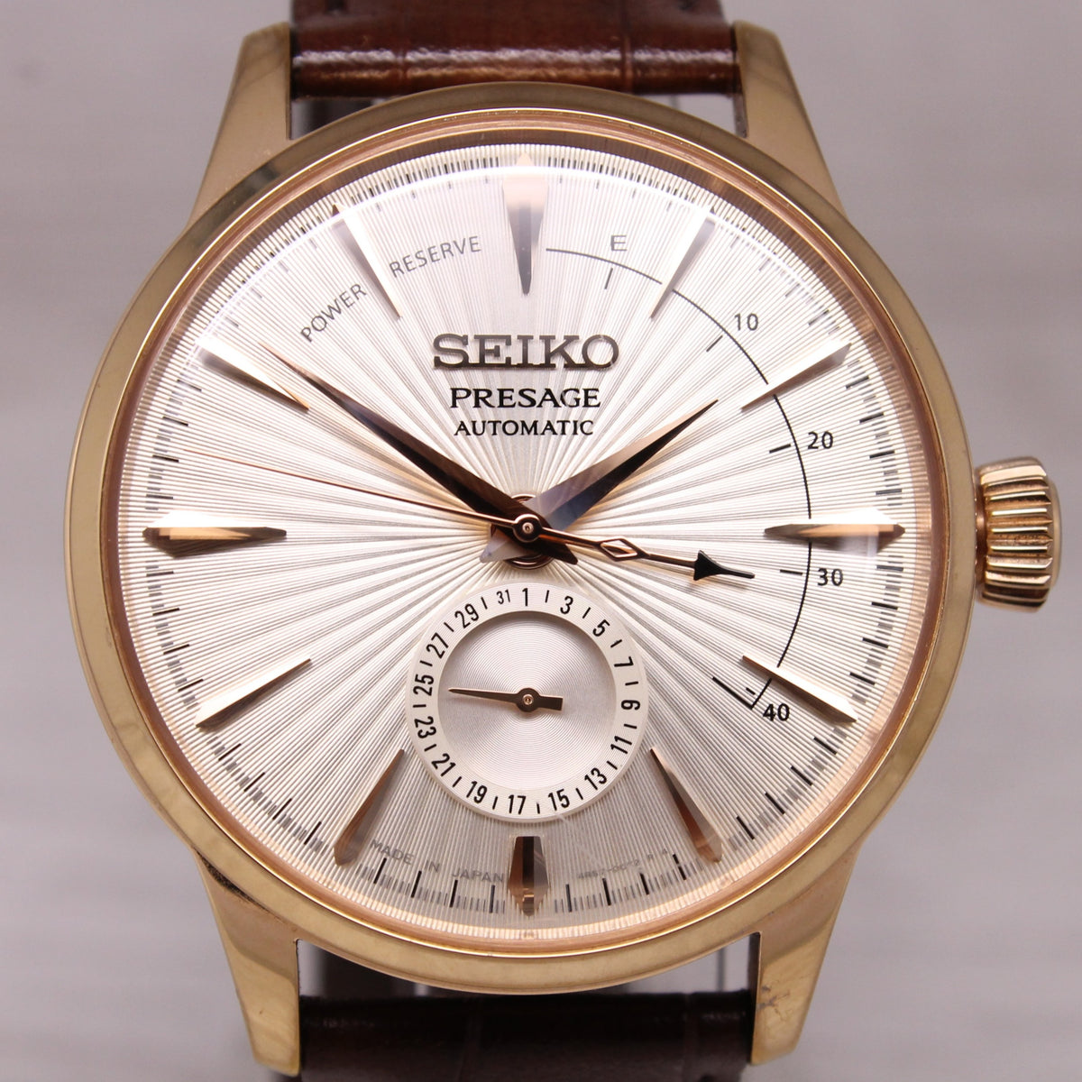 Seiko Presage Mens 40mm Steel Automatic Watch Cocktail Sidecar SSA346 Box