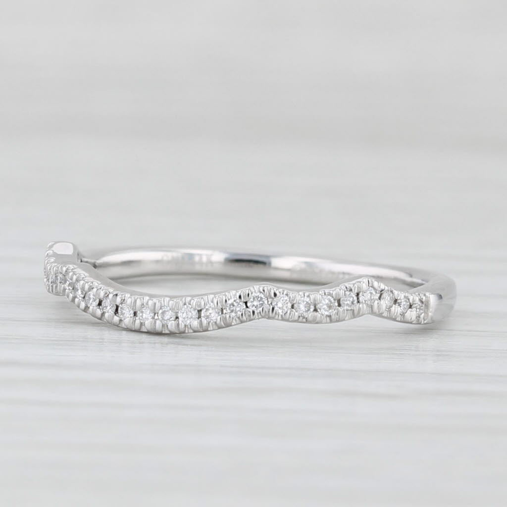 Light Gray 0.12ctw Diamond Ring Guard Enhancer Wedding Band 14k White Gold Sz 7 Bellissima