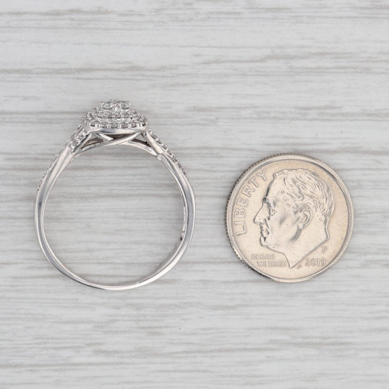 Gray 0.40ctw Diamond Princess Engagement Ring 10k White Gold Size 9.25