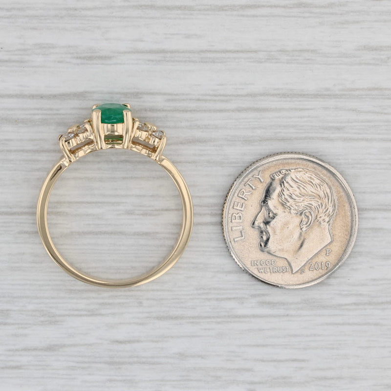 Gray 1ctw Oval Emerald Diamond Ring 14k Yellow Gold Size 7.25