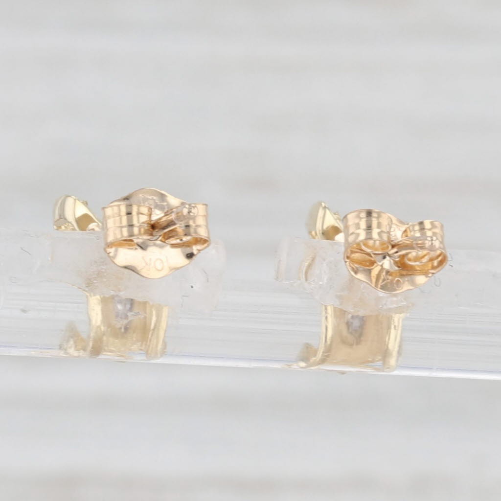 Light Gray XO Stud Earrings 10k Yellow Gold Diamond Accents