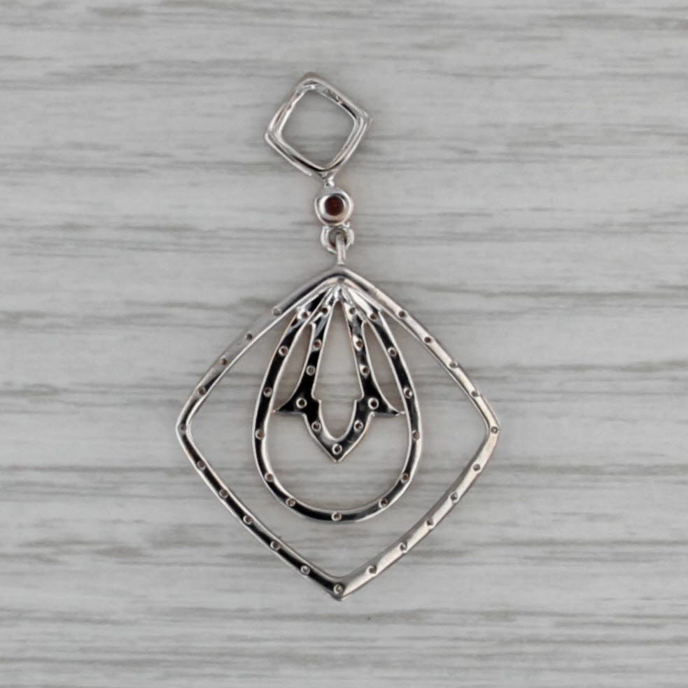 0.20ctw Diamond Pink Tourmaline Pendant 14k Rose White Gold