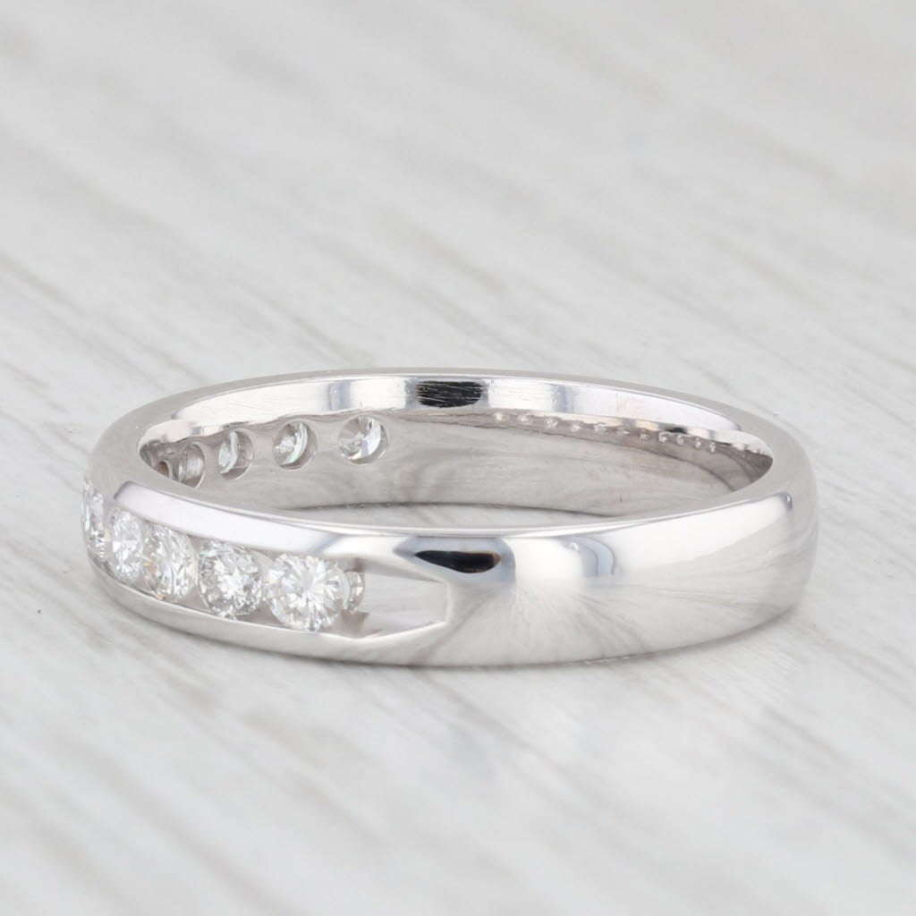 Light Gray 0.50ctw Diamond Wedding Band 14k White Gold size 6 Stackable Anniversary Ring