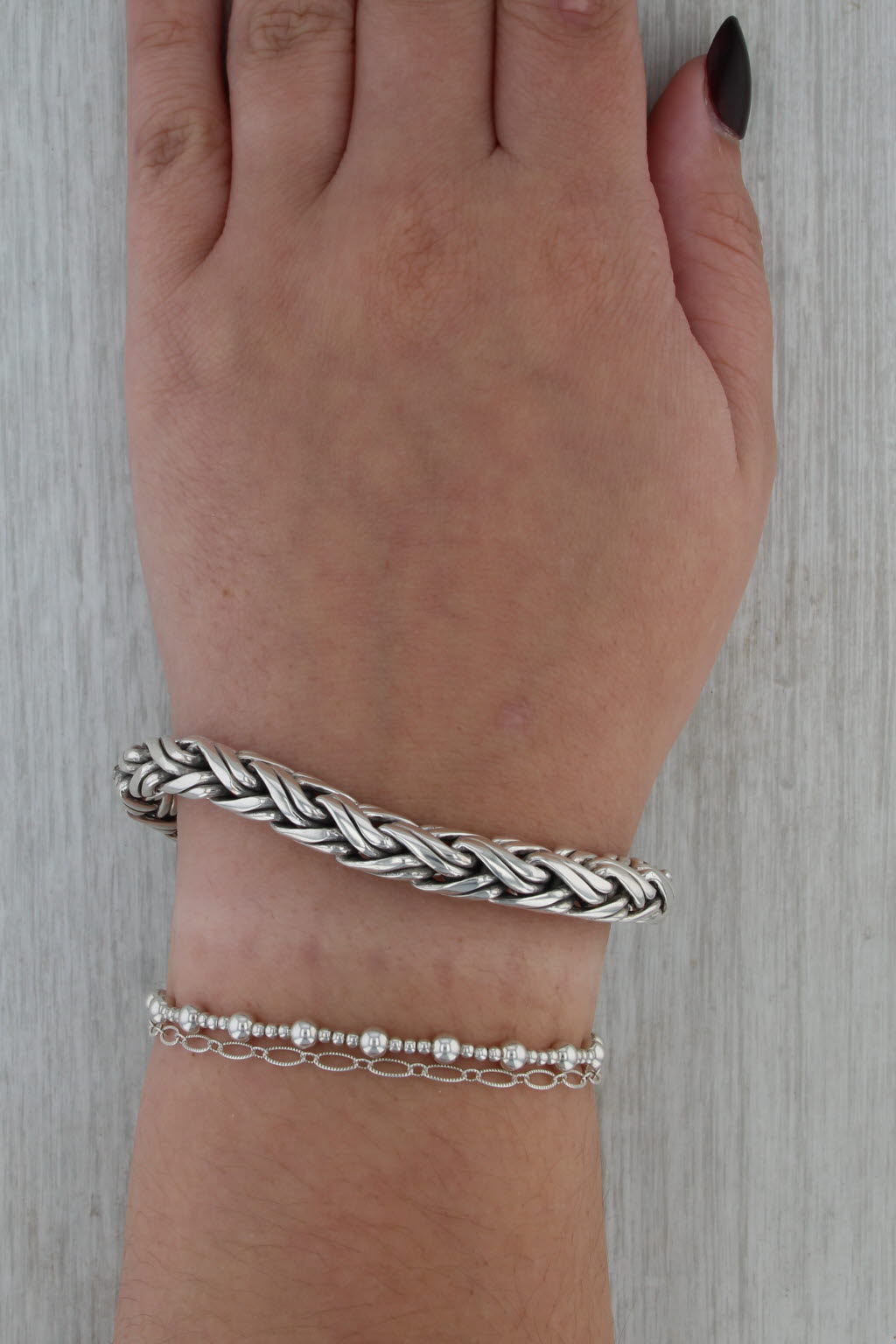 John Hardy Classic Wheat Chain Bracelet Sterling Silver 7.5" XL 8.2mm