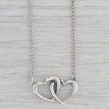 Linked Hearts Pendant Necklace Sterling Silver 18.5" Wheat Chain James Avery