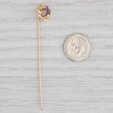 Light Gray Vintage 0.22ct Amethyst Flower Stickpin 14k Top 10k Pin Yellow Gold
