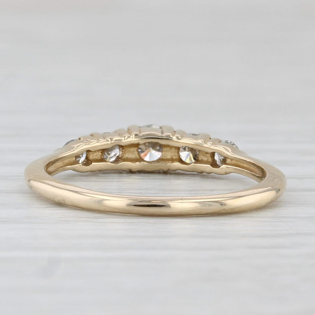 Light Gray 0.36ctw Tiered Diamond Wedding Anniversary Ring 14k Gold Size 7.5 Stackable