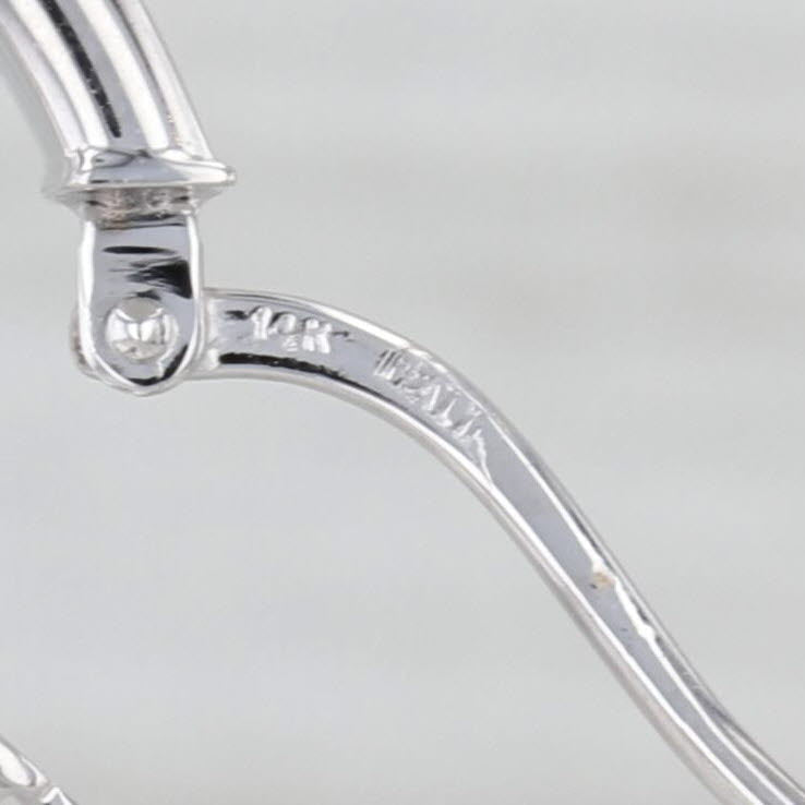 Oval Hoop Earrings 14k White Gold Snap Top Posts Hoops