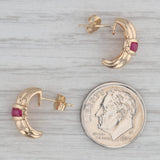 Town & Country 0.50ctw Ruby J-Hook Earrings 14k Yellow Gold Drops