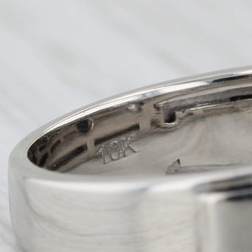 Gray Diamond Men's Wedding Band 10k White Gold Size 8 Brushed Finish Ring