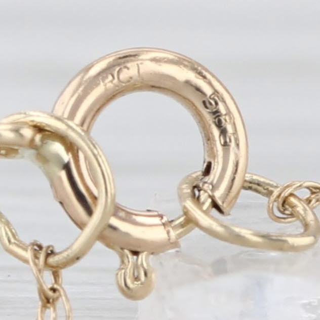 Baroque Cultured Pearl Station Necklace 14k Yellow Gold Rope Chain 16.25"