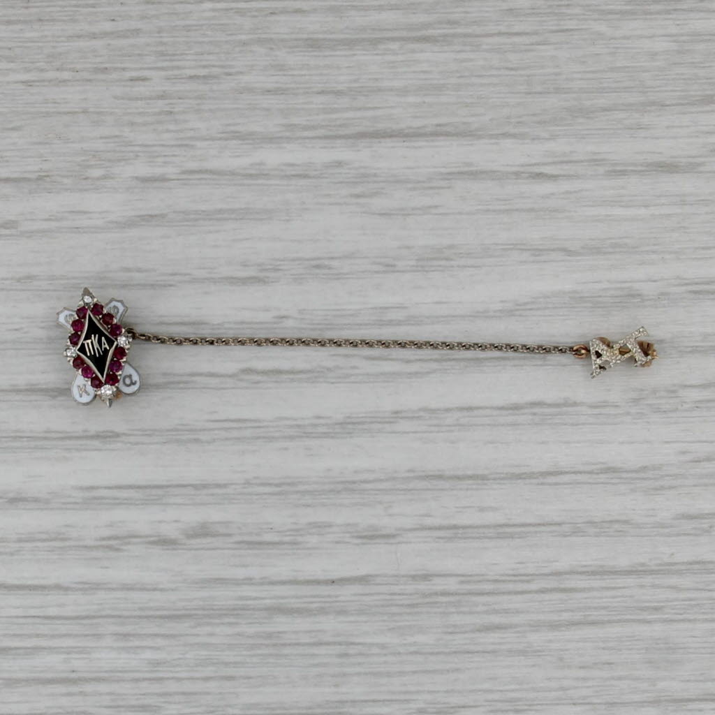 Pi Kappa Alpha Badge PIKE Fraternity 18k Gold Diamond Ruby Vintage Pin