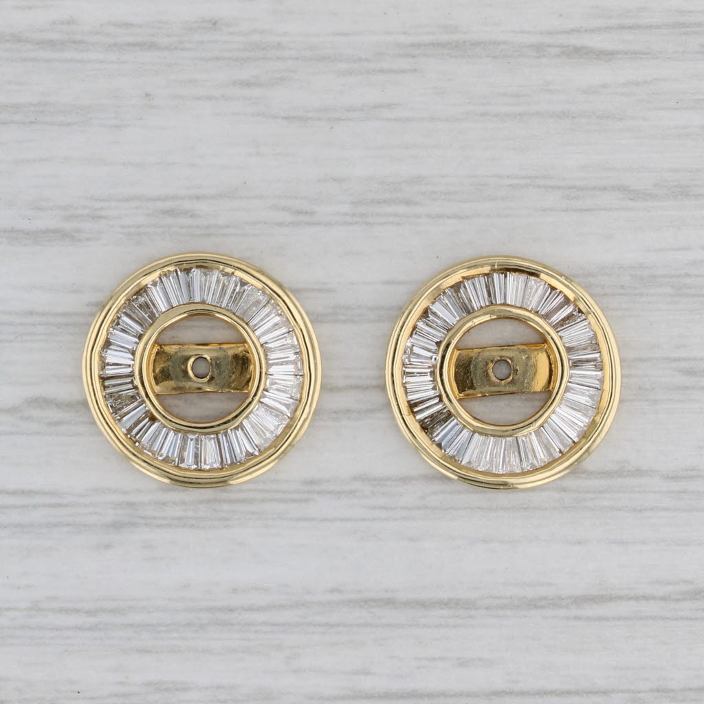 Gray New 1.10ctw Earring Enhancers Jackets 14k Yellow Gold for Stud Earrings