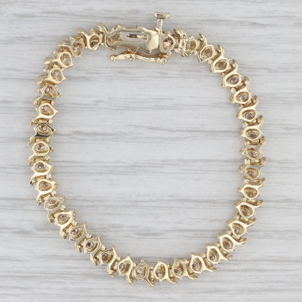 1.70ctw Diamond Tennis Bracelet 14k Yellow Gold 5.25" 5.2mm