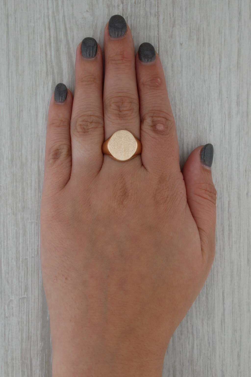 Engravable Signet Ring 14k Yellow Gold Size 10 Vintage Church & Co Die Struck