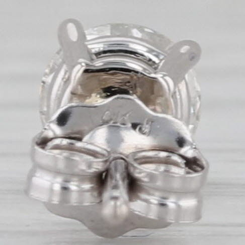 Single 0.46ct Round Brilliant Diamond Solitaire Stud Earring 14k White Gold