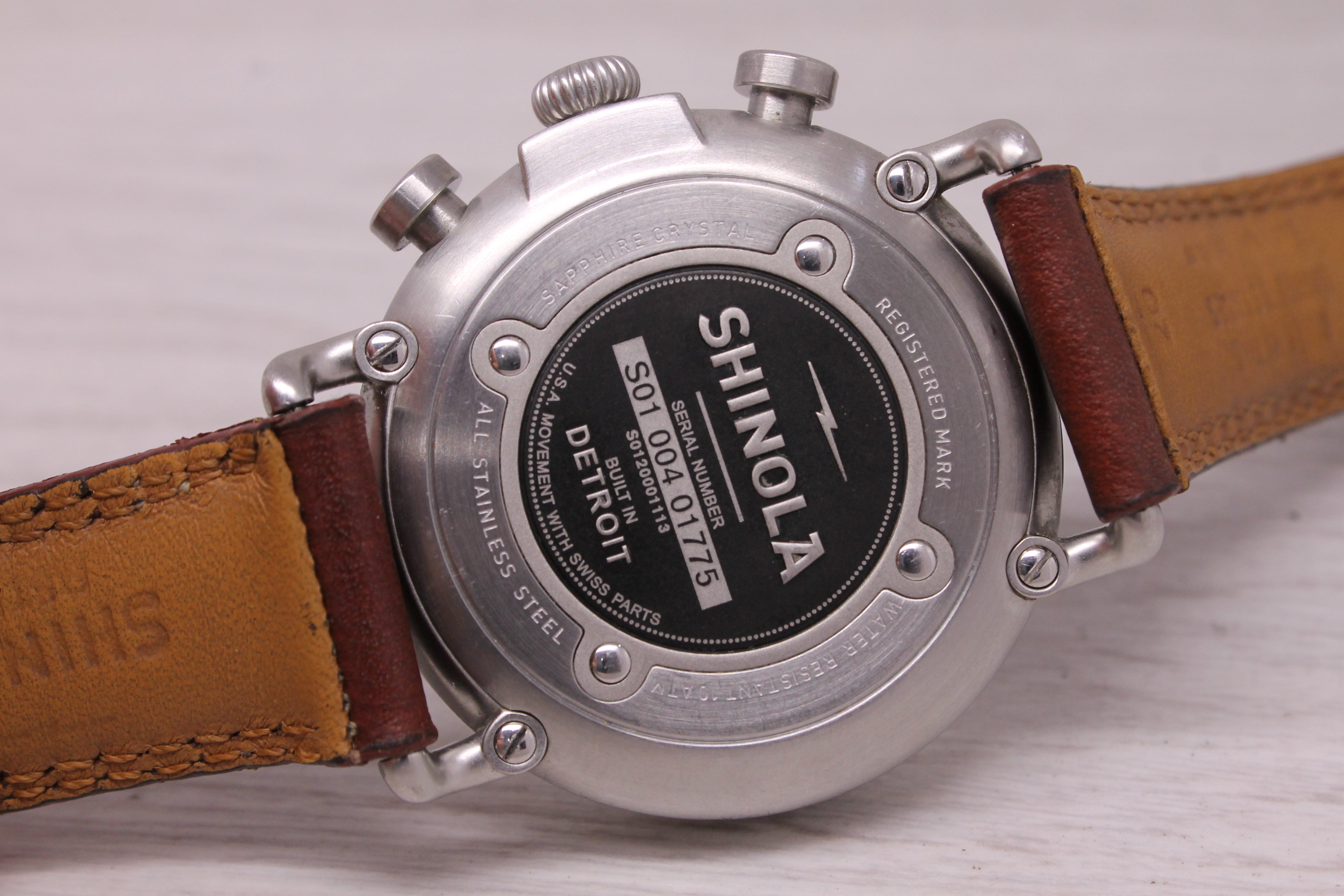 Shinola Argonite 5021 Mens 41mm Chronograph Watch Stainless Steel Quartz Date
