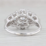 0.86ctw Round Diamond Cluster Ring 14k White Gold Size 7.5 Engagement Cocktail