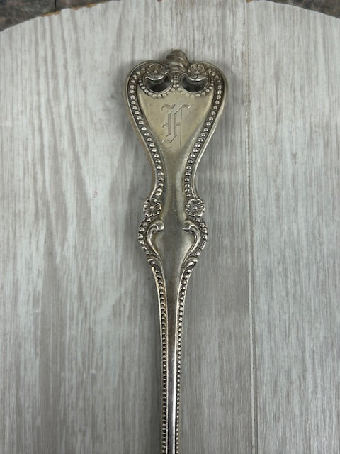 Dark Gray Vintage Towle Old Colonial Sterling Silver Vegetable Server Gold Wash 10.5"