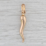 Vintage Italian Horn Pendant 18k Rose Gold Talisman Charm