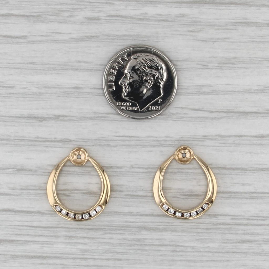 0.15ctw Diamond Teardrop Ring Jackets Enhancers for Stud Earrings 14k Gold