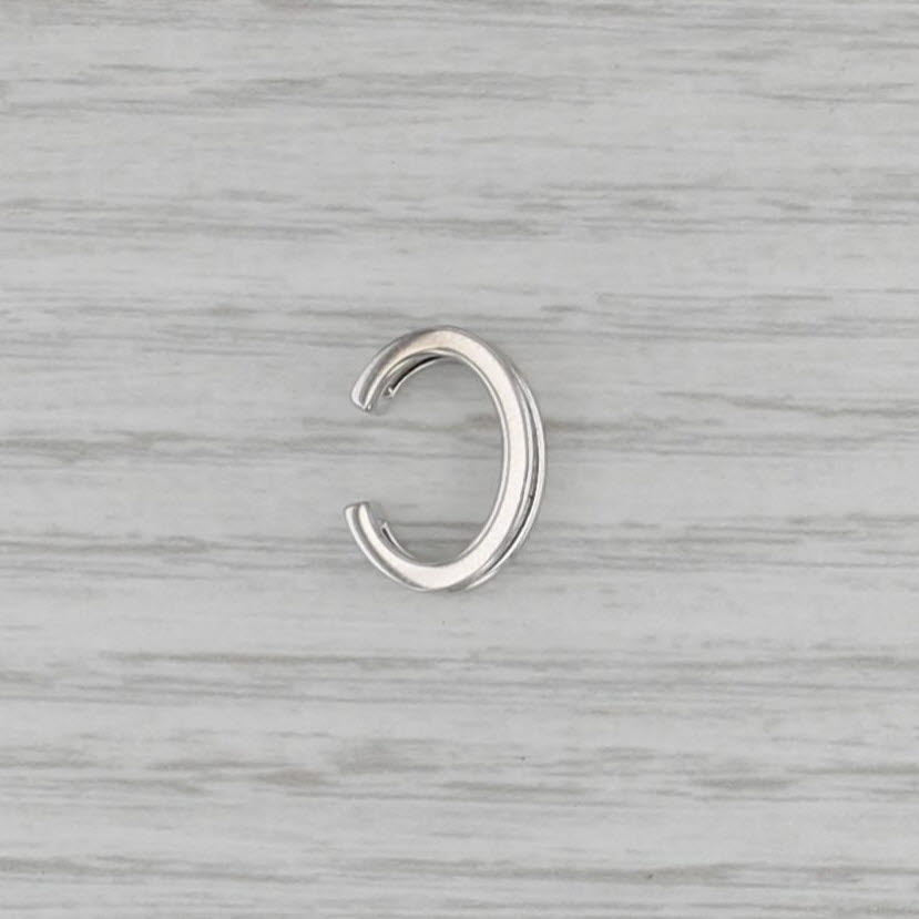 Diamond Ear Cuff 14k White Gold Double Bar Hoop Adjustable