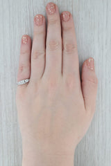 0.60ctw Diamond Princess Engagement Ring 10k White Gold Size 5.5 3-Stone Style