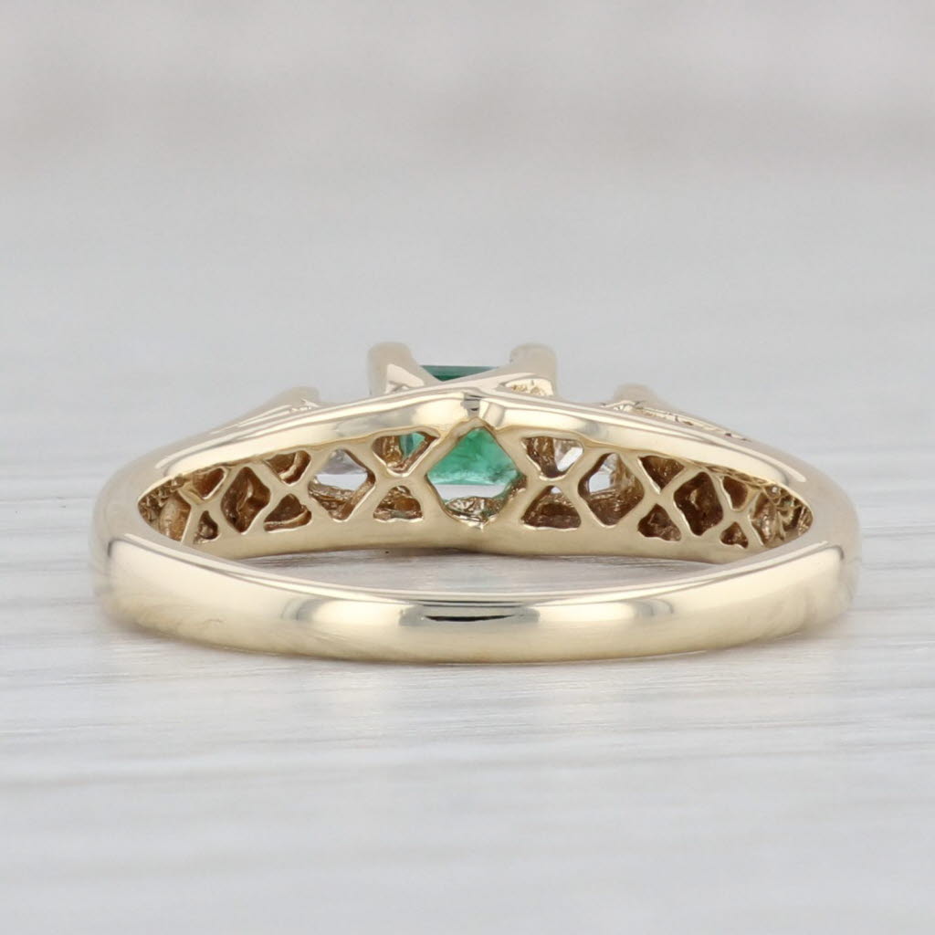 Light Gray 0.30ctw Emerald Diamond Ring 10k Yellow Gold Size 7 Engagement