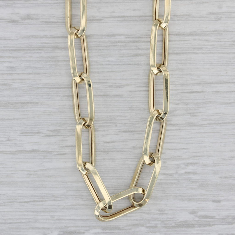 Elongated Cable Chain Necklace 14k Yellow Gold 31.5" 7.6mm Brev