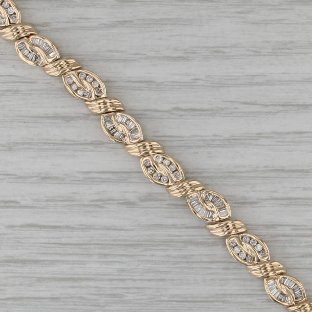 2.02ctw Diamond Knot Bracelet 14k Yellow Gold 7" 6.8mm