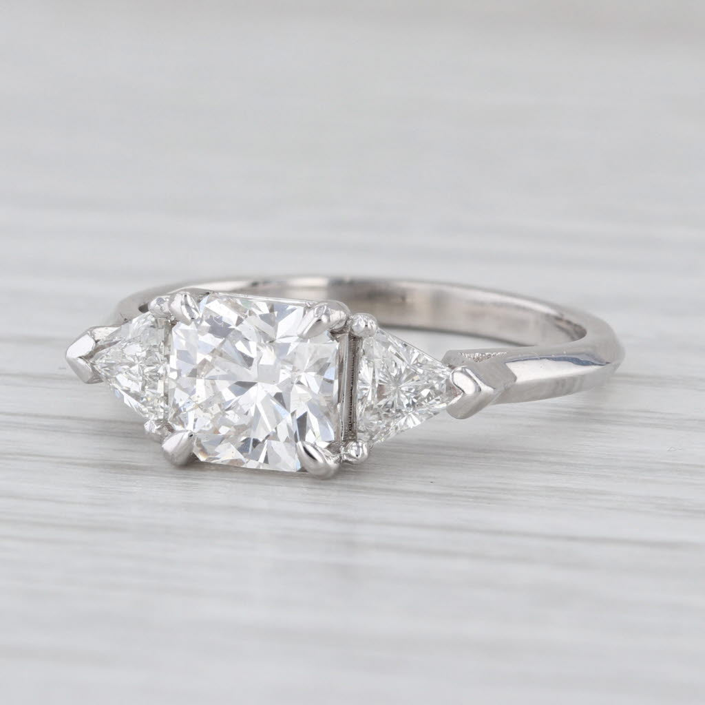 2.13ctw Diamond Engagement Ring Platinum 3-Stone Size 7.75 GIA