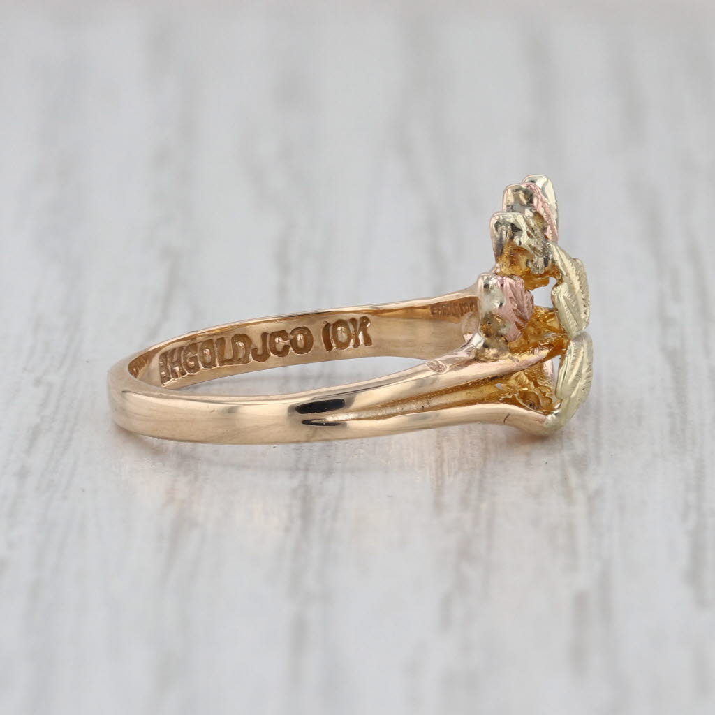 Vintage Black Hills Gold Leaf Ring 10k Yellow Rose Green Gold Size 6.75