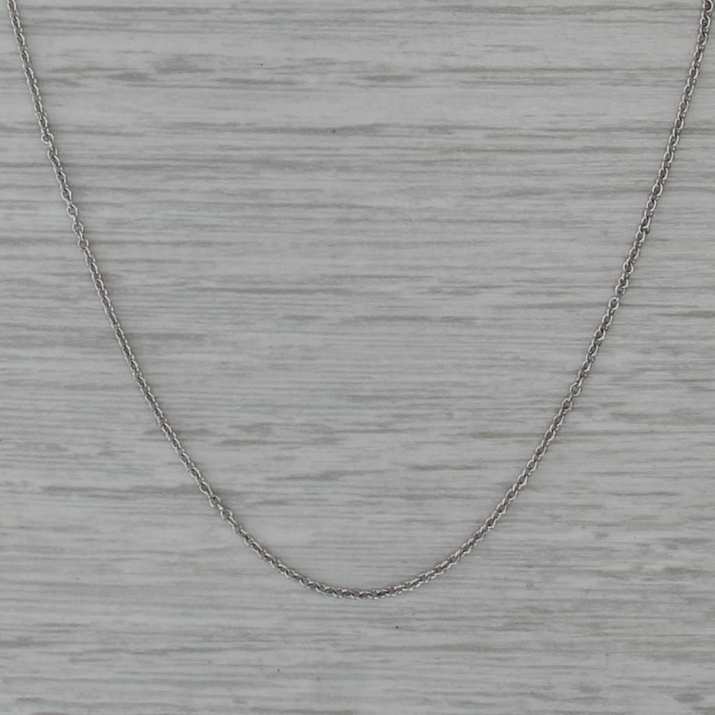 18"1mm Cable Chain Necklace 14k White Gold