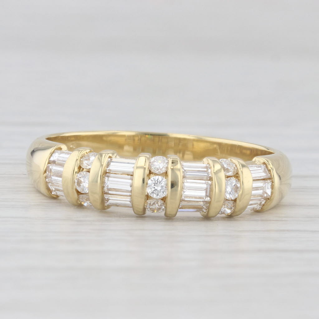 Light Gray 1ctw Diamond Wedding Band 18k Yellow Gold Size 12.5 Stackable