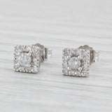 0.10ctw Diamond Halo Stud Earrings 10k White Gold