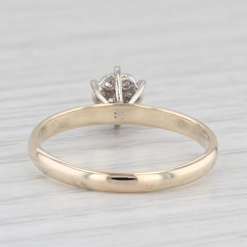 Diamond Cluster Engagement Ring 10k Gold Size 8 Vintage
