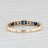 0.36ctw Blue Sapphire Diamond Ring 10k Yellow Gold Sz 5.5 Stackable Wedding Band