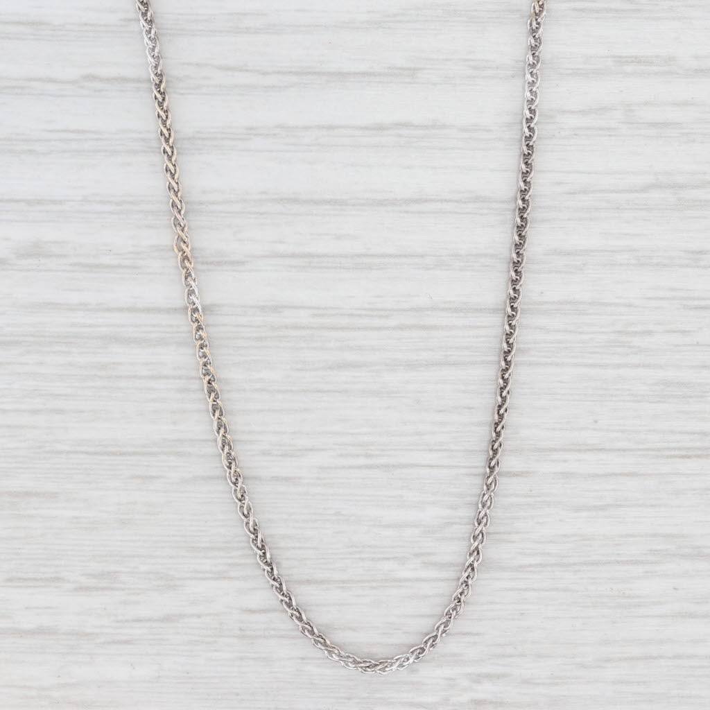 Wheat Chain Necklace 29.75" 1.4mm 14k White Gold