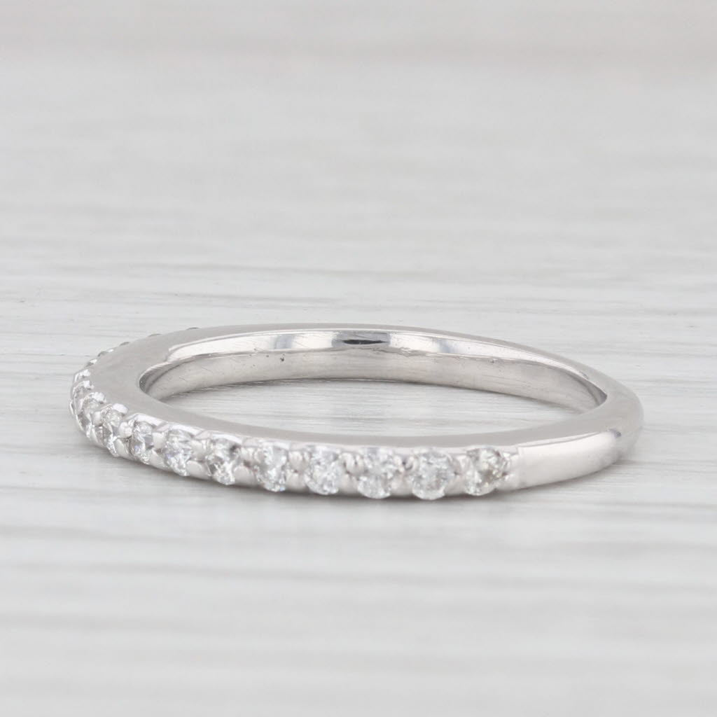 Light Gray 0.25ctw Diamond Wedding Band 14k White Gold Stackable Anniversary Ring Size 5