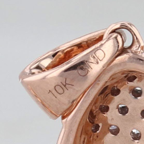 0.21ctw Diamond Lion & Cub Pendant 10k Rose Gold