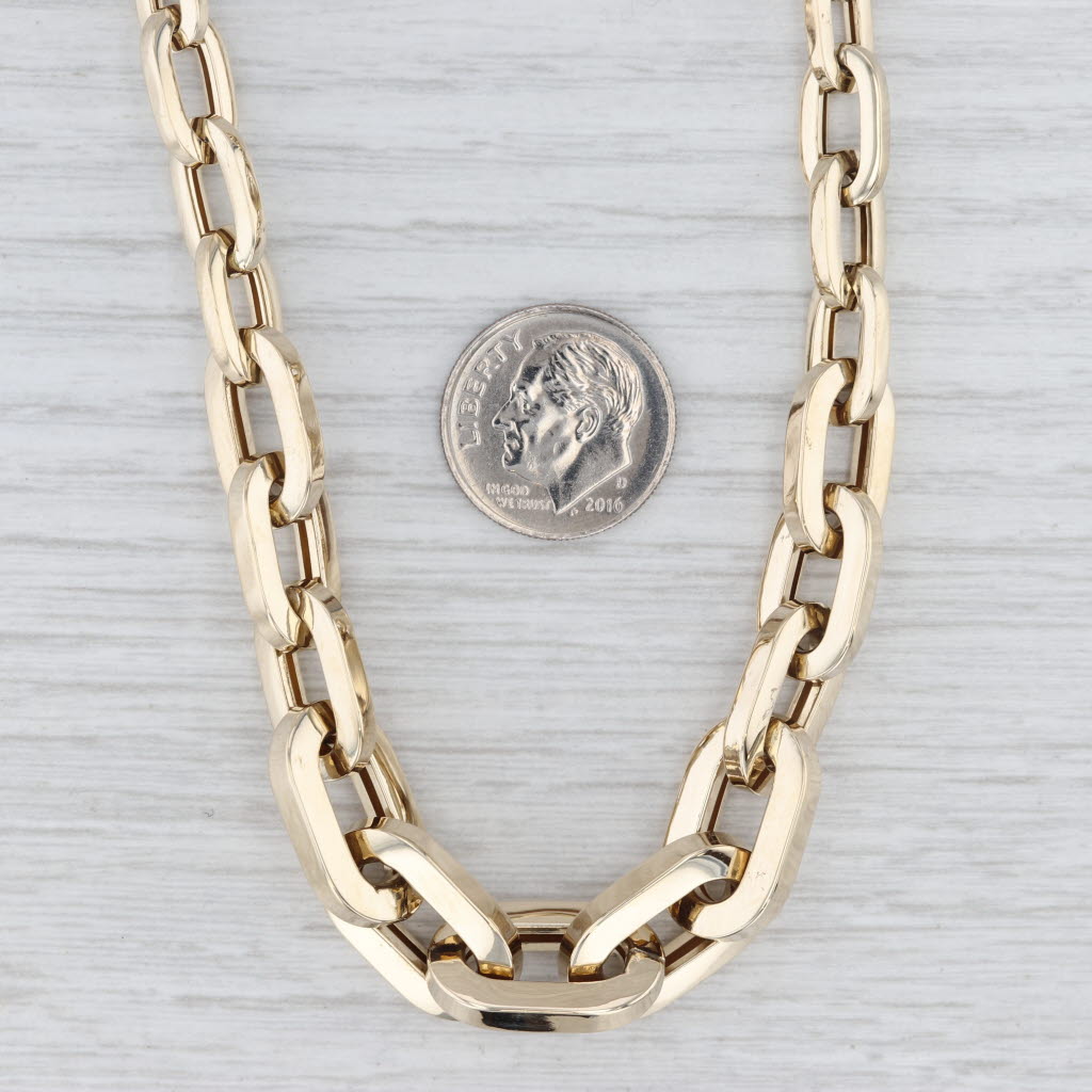 Graduated Cable Chain Necklace 14k Yellow Gold 18" 10.8 - 6.3mm