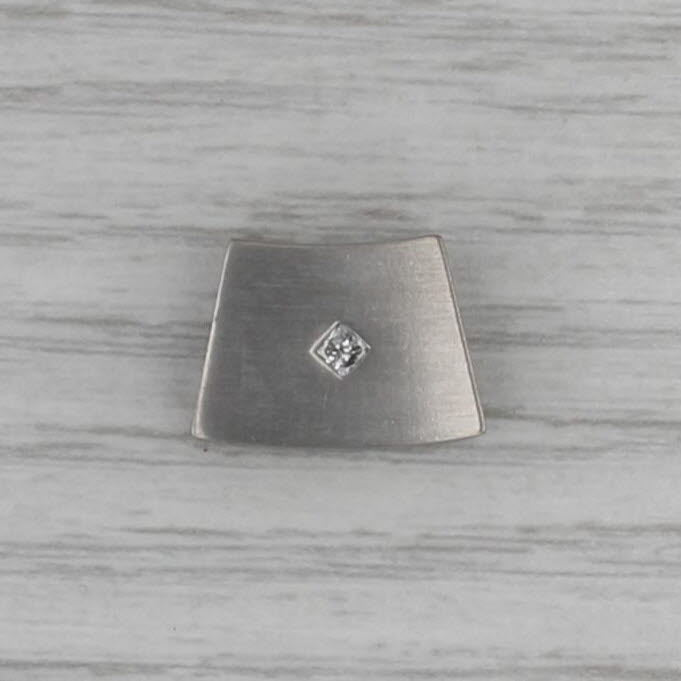 Diamond Solitaire Palladium Slide Pendant Brushed Finish