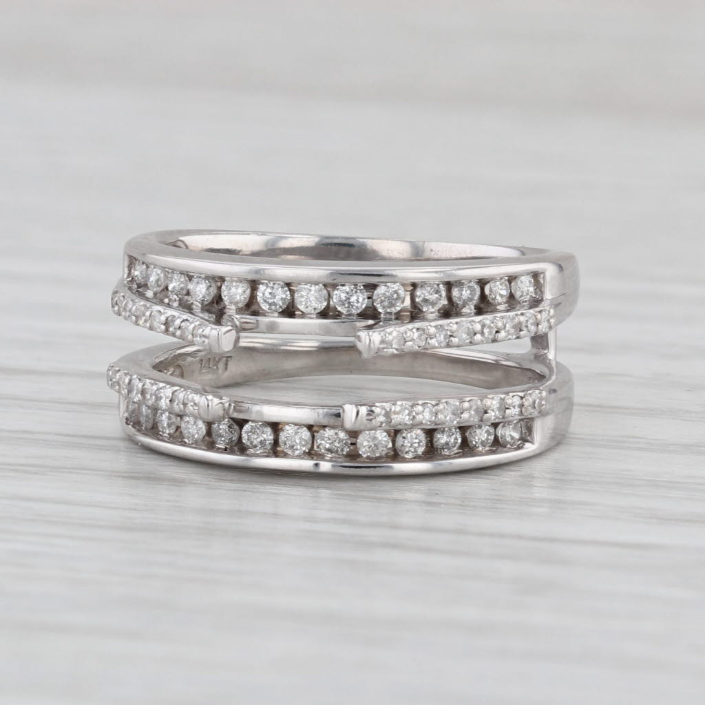 0.40ctw Diamond Enhancer Ring Jacket 14k White Gold Bridal Engagement Semi-Mount