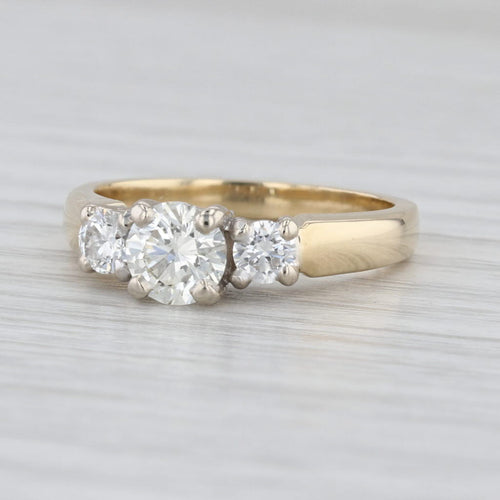 1.10ctw Diamond 3-Stone Engagement Ring 14k White Yellow Gold Size 6.75