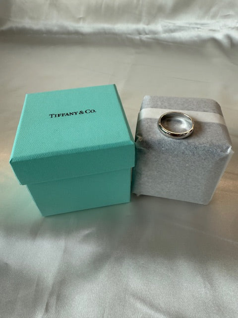 Light Slate Gray Tiffany & Co Forever Men's Wedding Band w/ Box Platinum Size 9.75-10 Ring