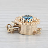 1.60ct Blue Topaz Slide Charm Bracelet Clasp Finding Richard Glatter 14k Gold