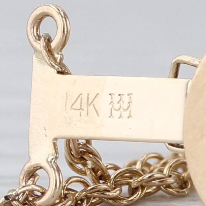 Filigree Clasp Double Rope Chain Slide Charm Starter Bracelet 14k Yellow Gold