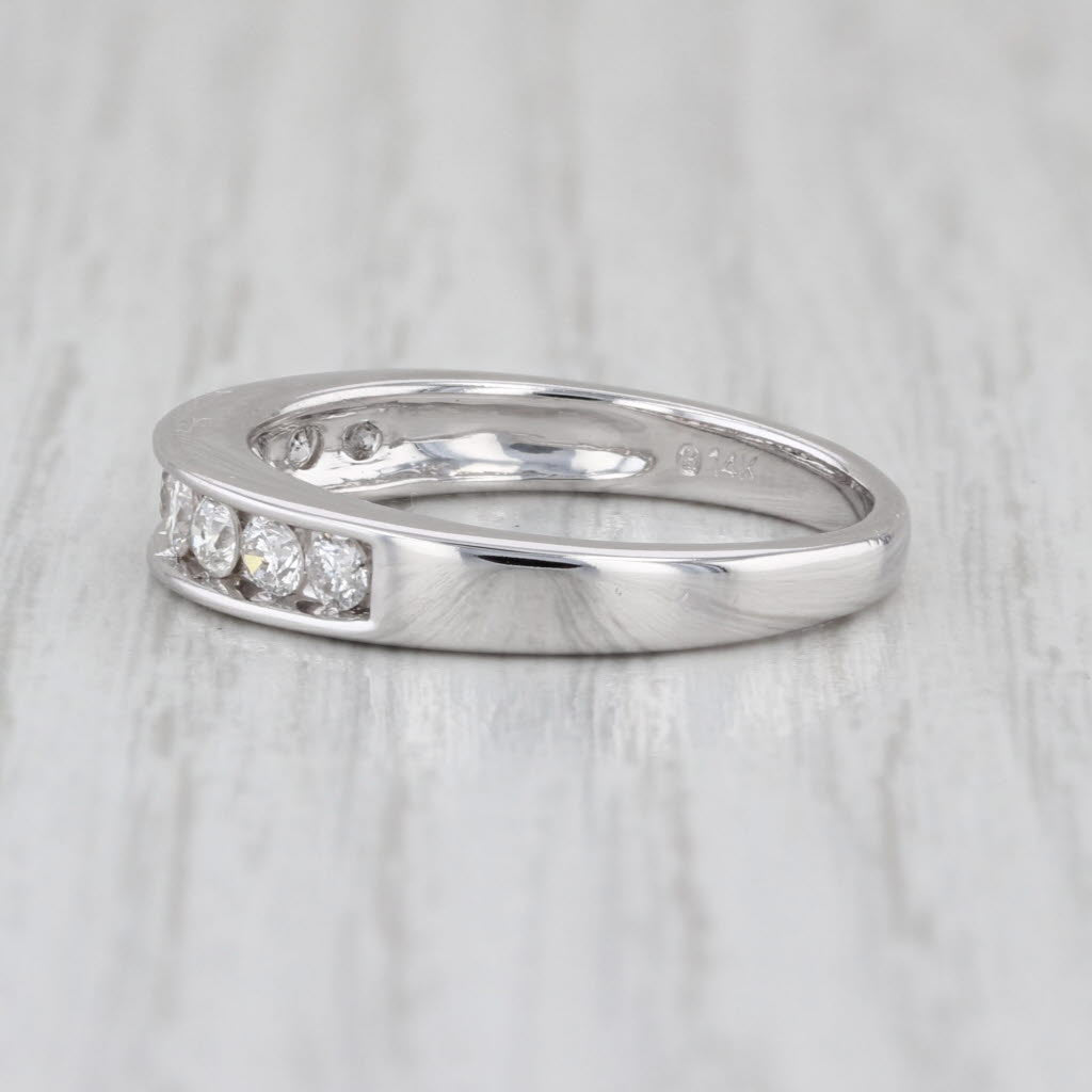 0.40ctw Diamond Wedding Band 14k White Gold Size 8.25 Stackable Anniversary