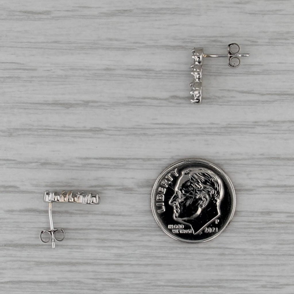0.50ctw Diamond Graduated Flower Journey Stud Earrings 14k White Gold Studs